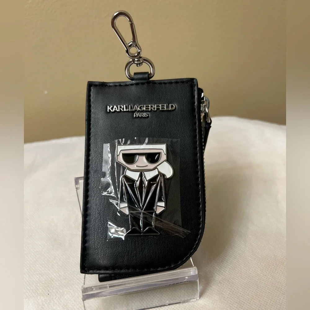 Karl Lagerfeld Zip Around Pouch/ Keychain New
